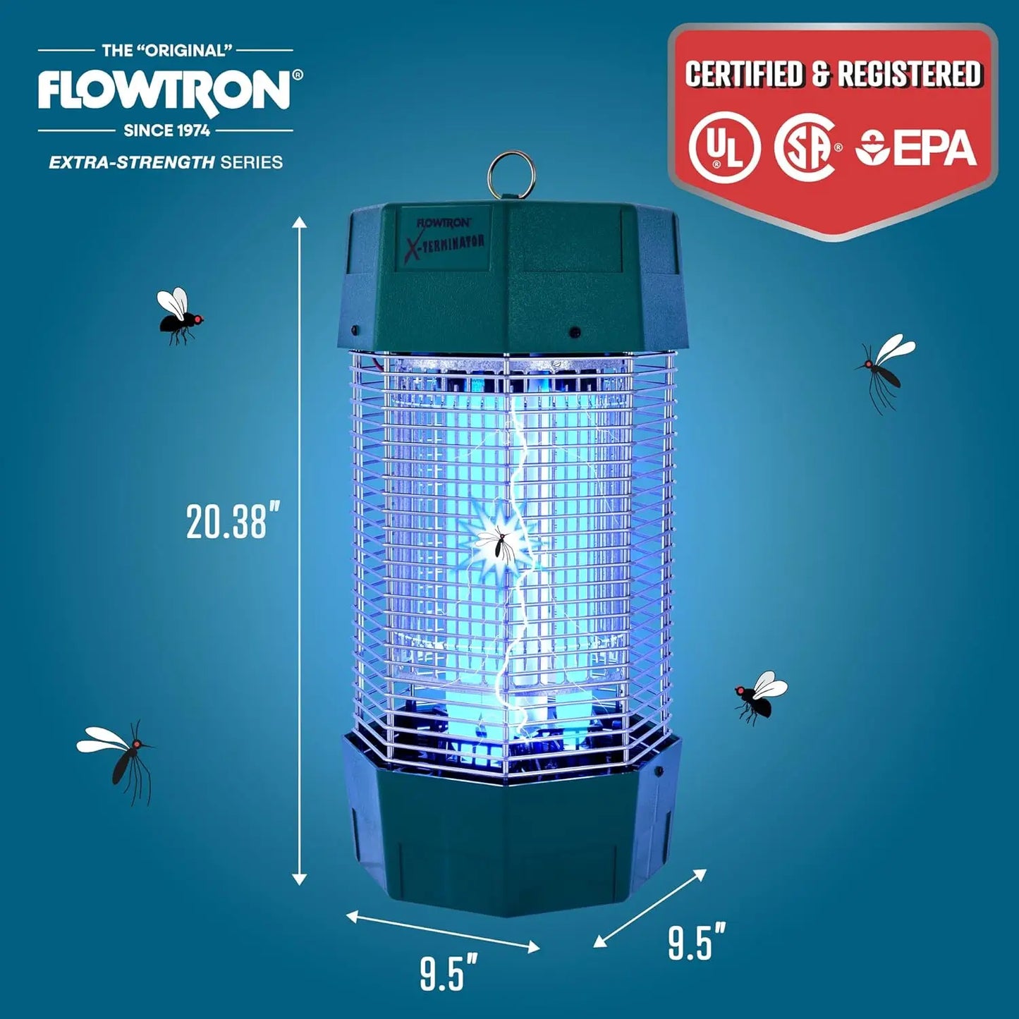 Flowtron Electric Bug Zapper Outdoor 120W UV Light Dual Lure Method