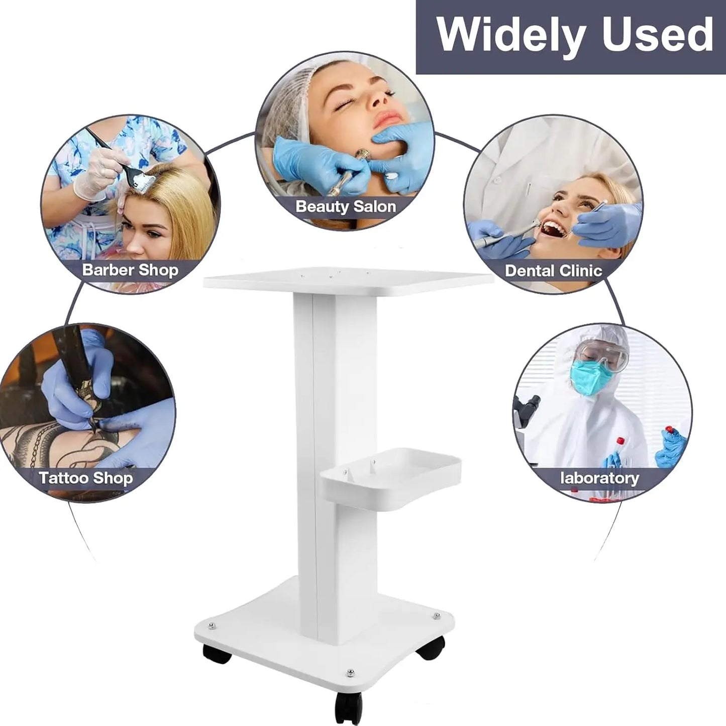Beauty Salon Trolley With Wheels, 3 Tier Rolling Cart