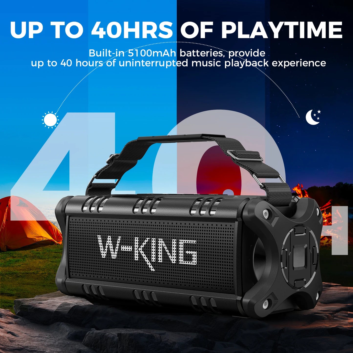 W-King D8 Bluetooth Speaker 50W Outdoor Portable IPX6