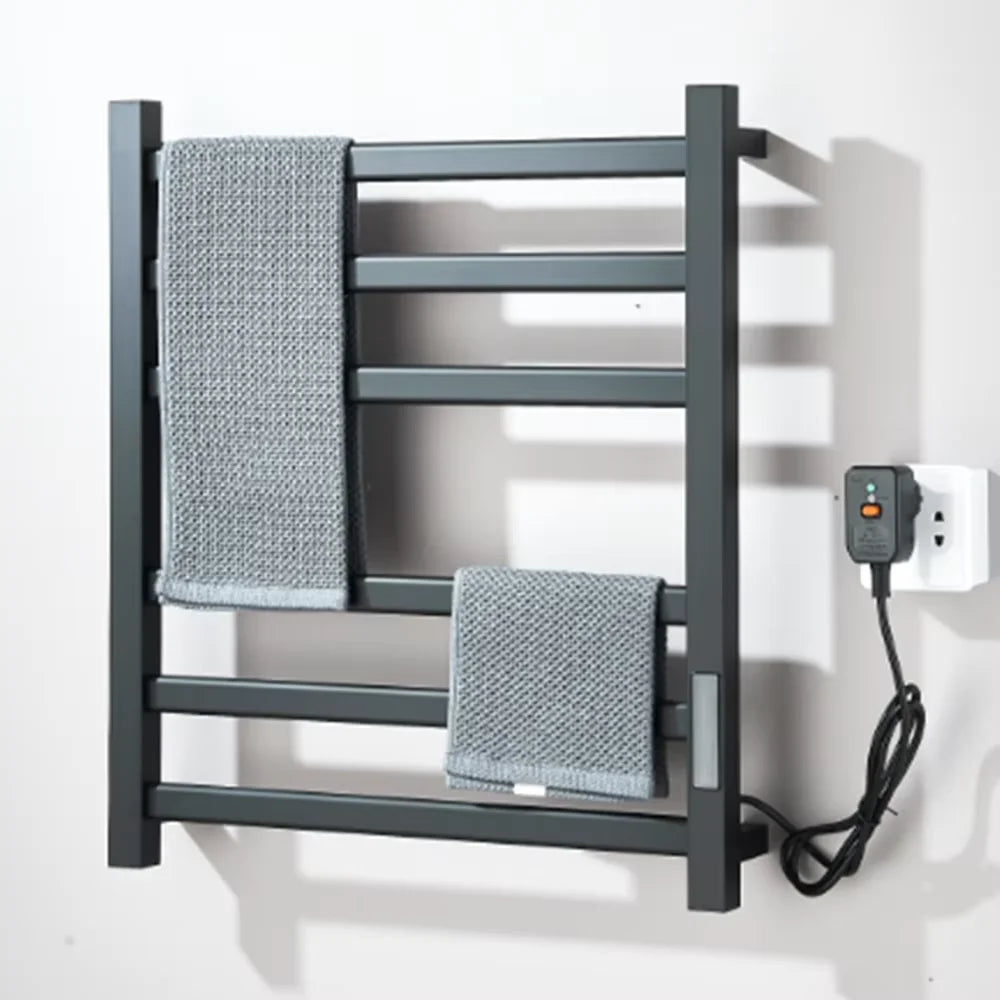 Electric Towel Dryer Black/White Bathroom Electric Rack Digital Display Temperature Time Control Towel Warmer Rail