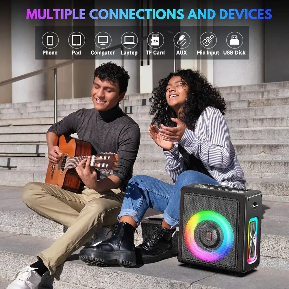 JHLU Karaoke Portable Bluetooth Speaker With Wireless Microphones