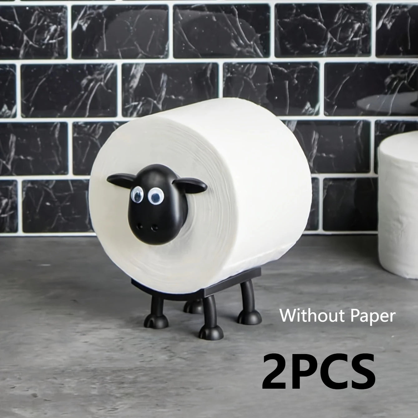Independent Toilet Paper Holder Set Black Sheep Design