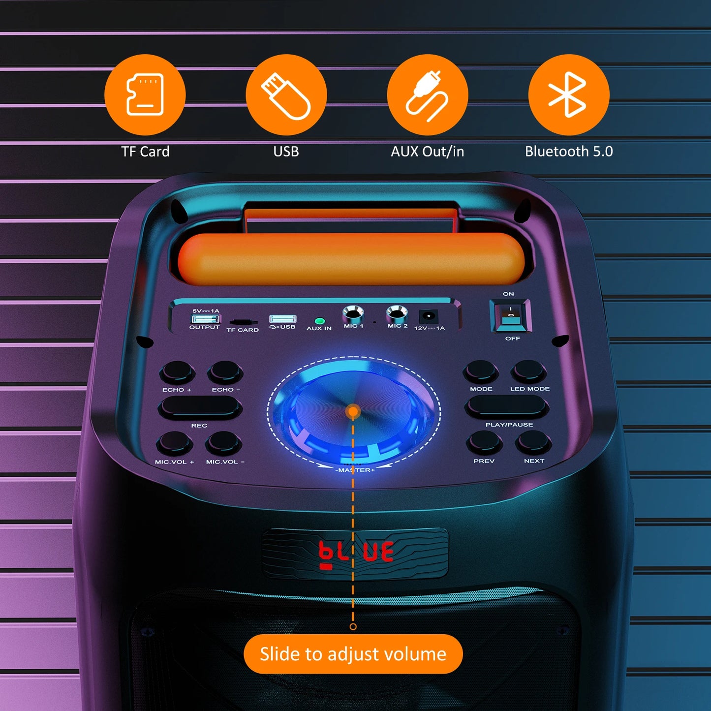 FanFun Large Bluetooth Karaoke Speaker With Wheels