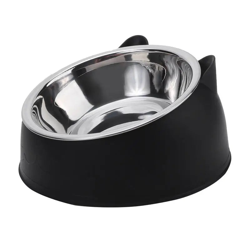 Inclined Cat Bowl Set Stainless Steel Feeding Bowls For Pets