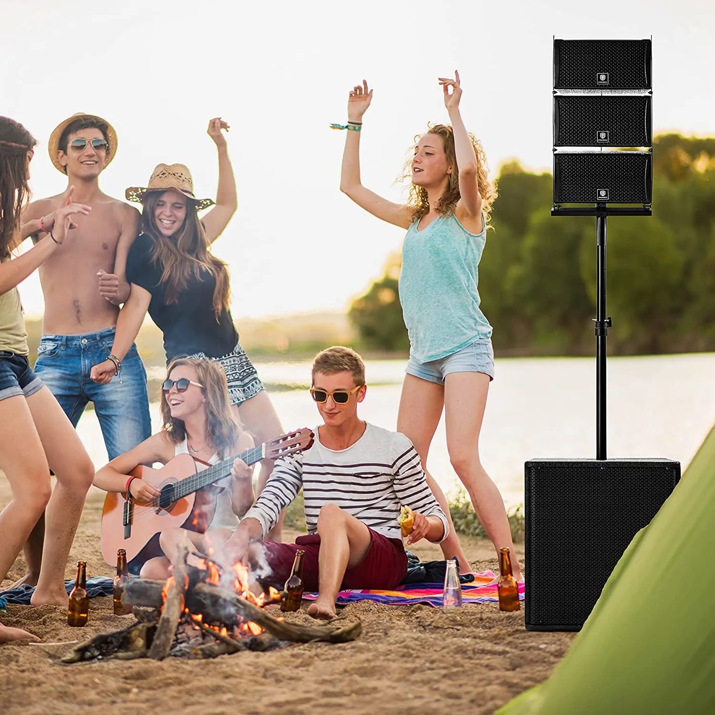PRORECK 18 Inch 8000W PMPO Bluetooth PA Speaker System With Subwoofers