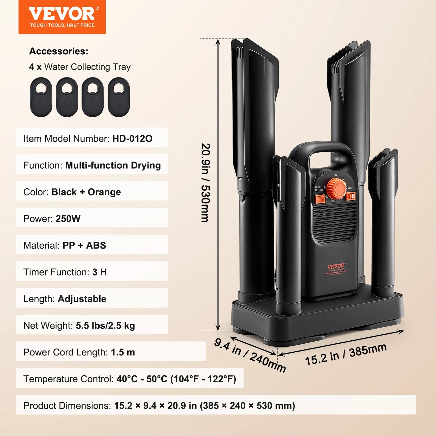 VEVOR Shoe Dryer With Timer And Blower
