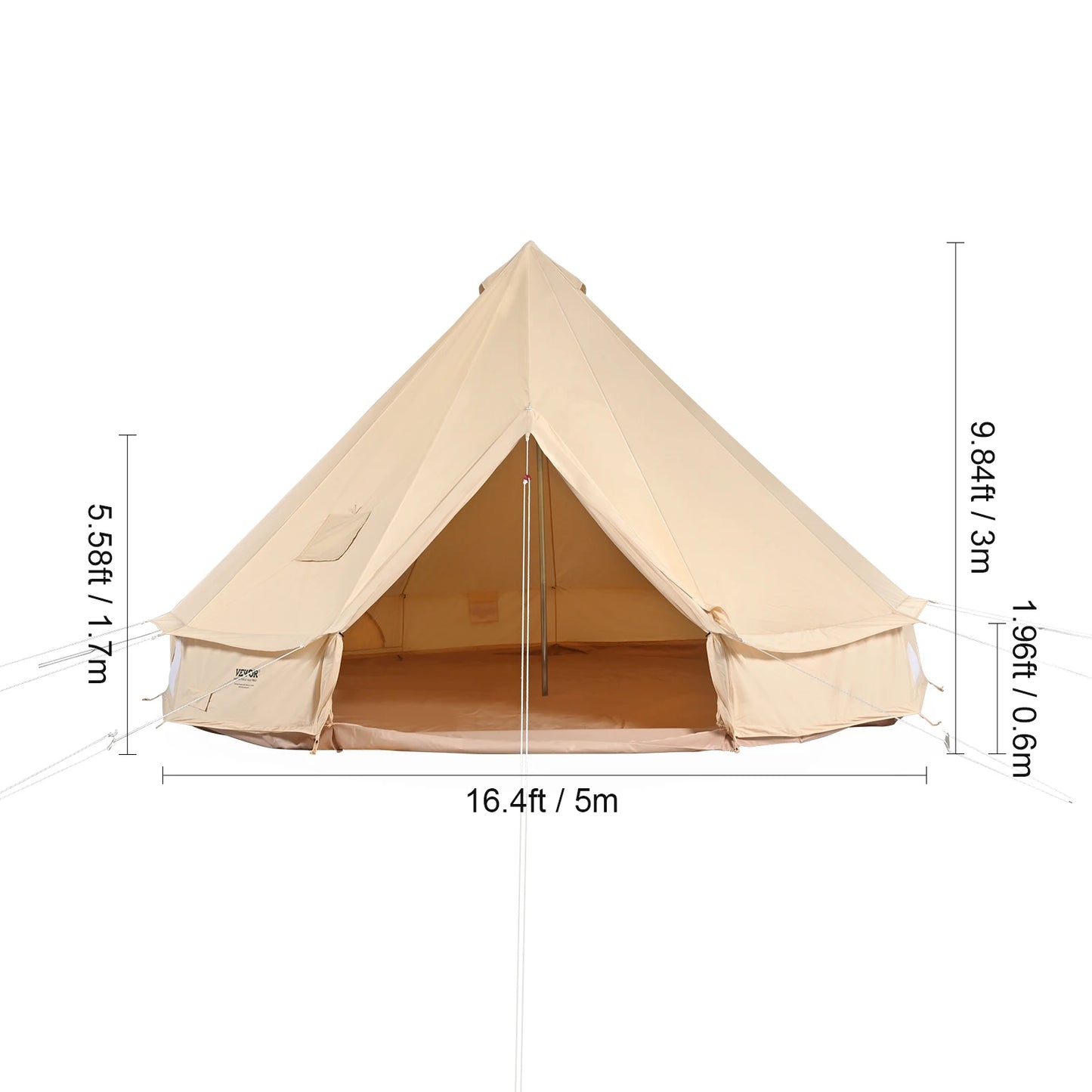 SucceBuy Canvas Bell Tent Breathable Camping Shelter Outdoors