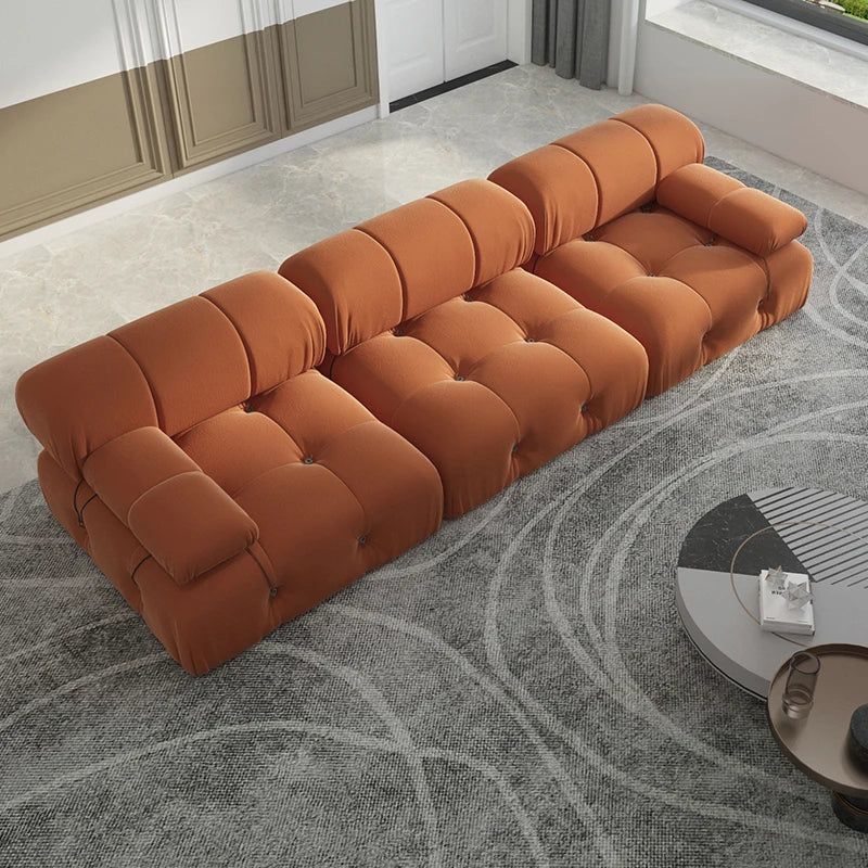 Sdorens Velvet Convertible Sectional Sofa Set Modern Minimalist