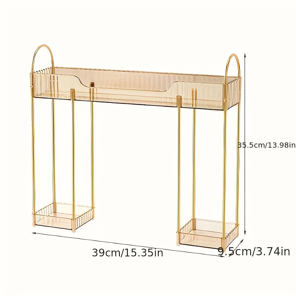 Two-Tier Bathroom Organizer For Countertop Cosmetics And Toiletries