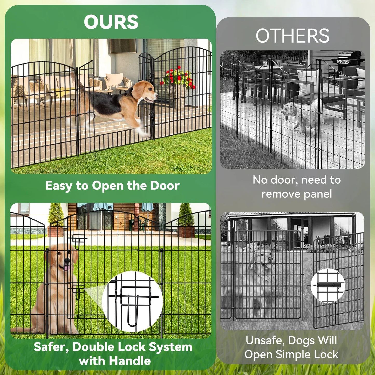 No Dig Decorative Garden Fence With Gate Nine Panels