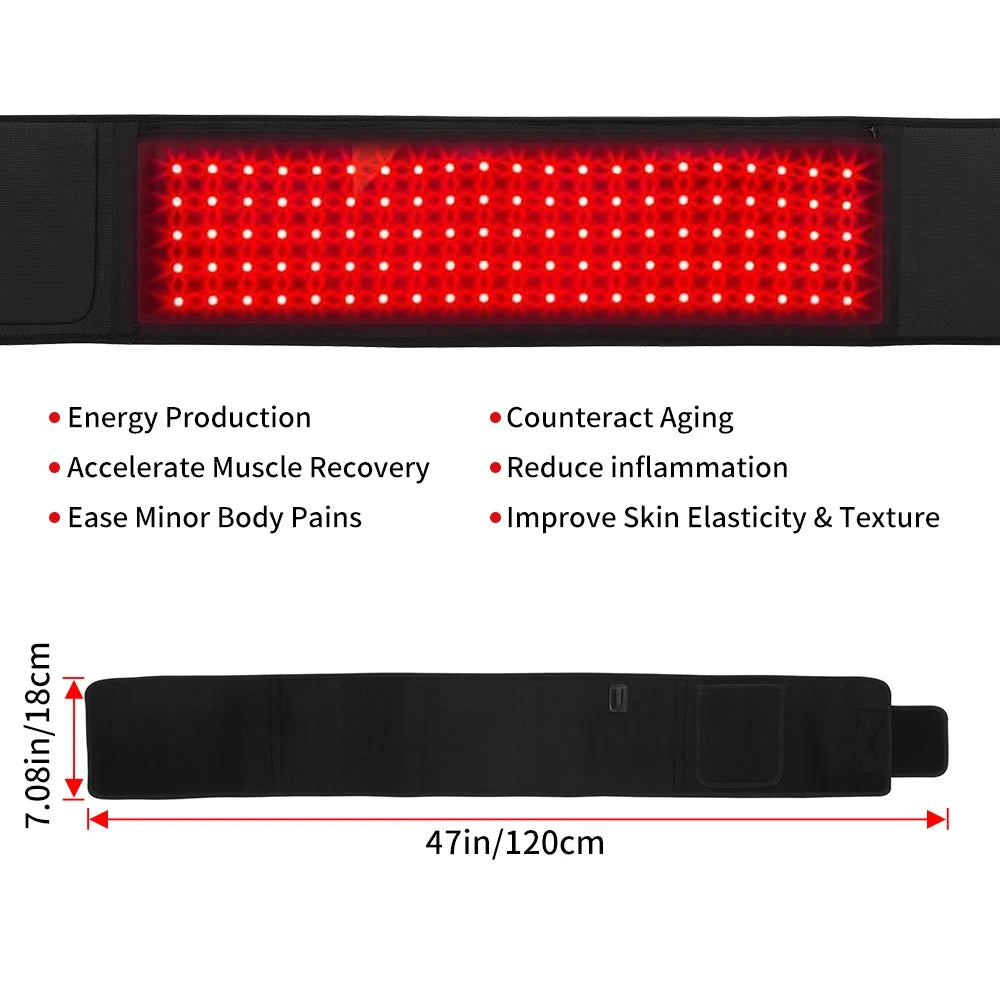 Red Light Therapy Belt 660nm 850nm Near Infrared For Body Relief
