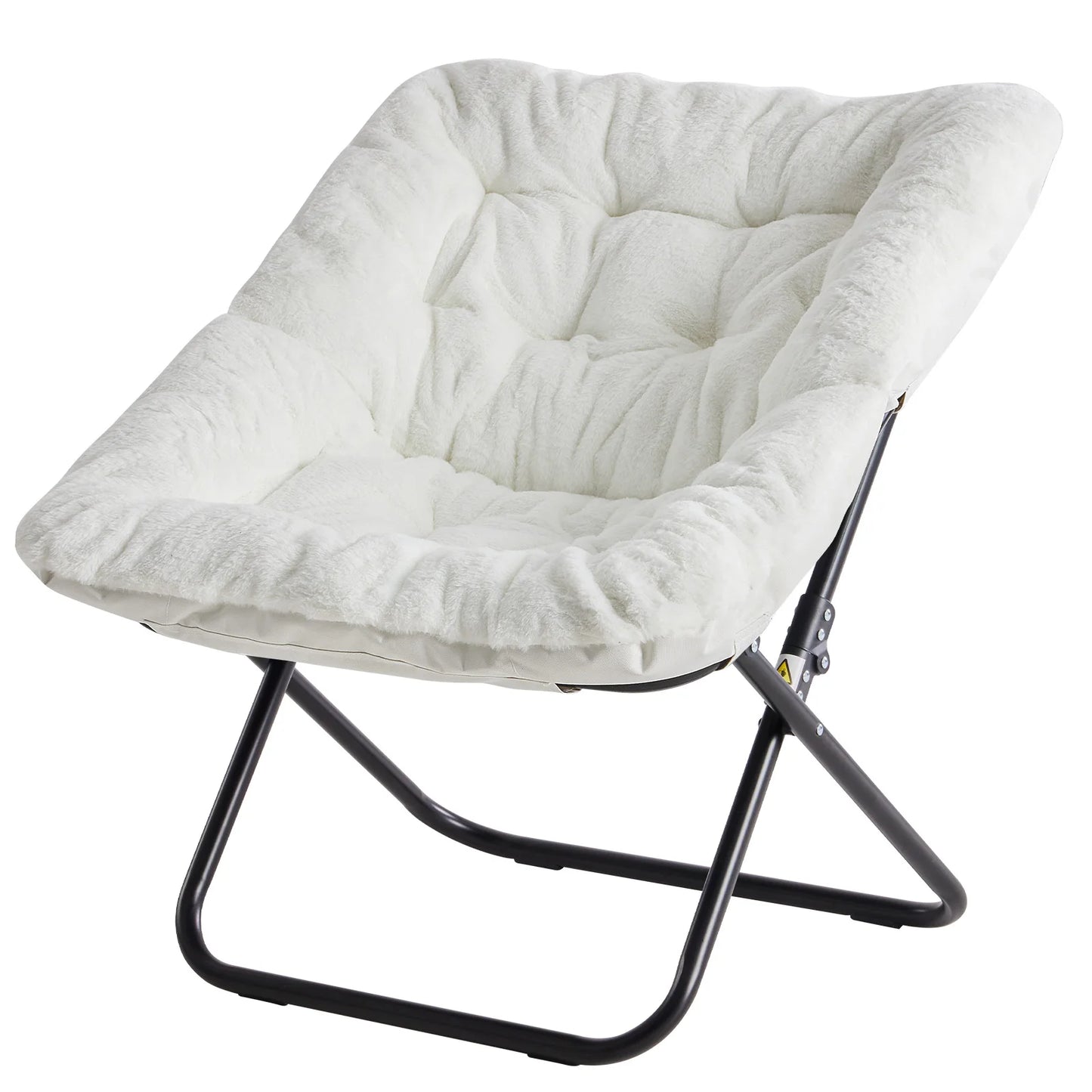 JHK Cozy Saucer Chair Faux Fur Padded Seat Lounge Chair