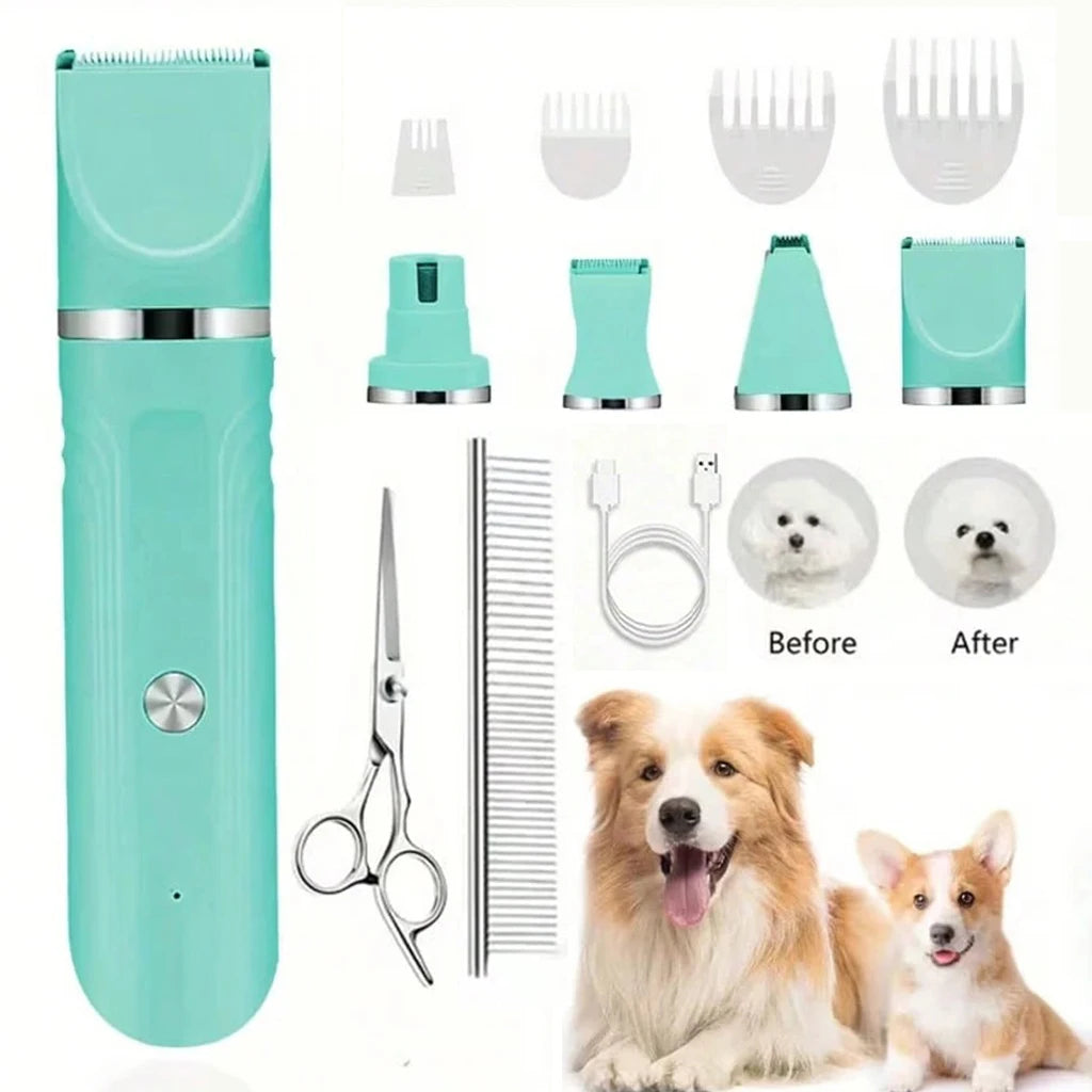 Shuyu 4-In-1 Pet Hair Clipper Cordless Grooming Kit