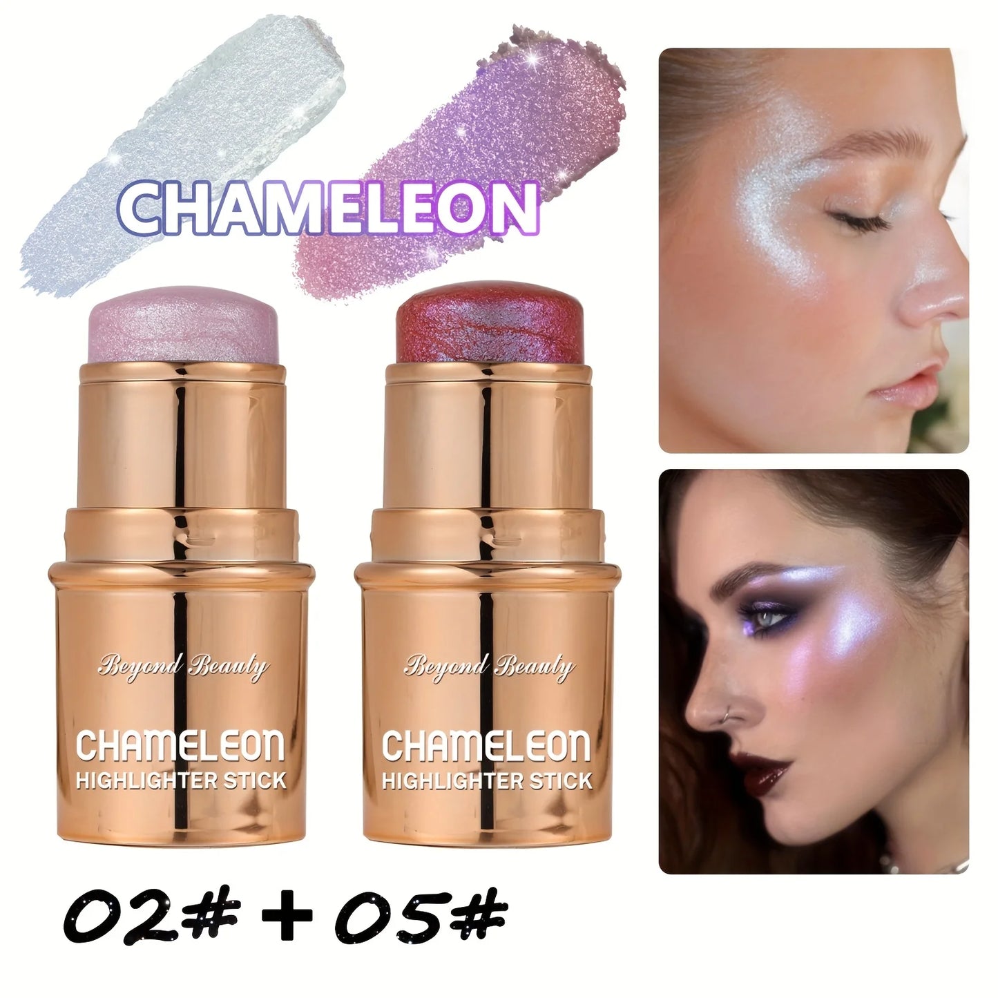 BEYONDBEAUTY Chameleon Holographic Glitter Highlighter Stick
