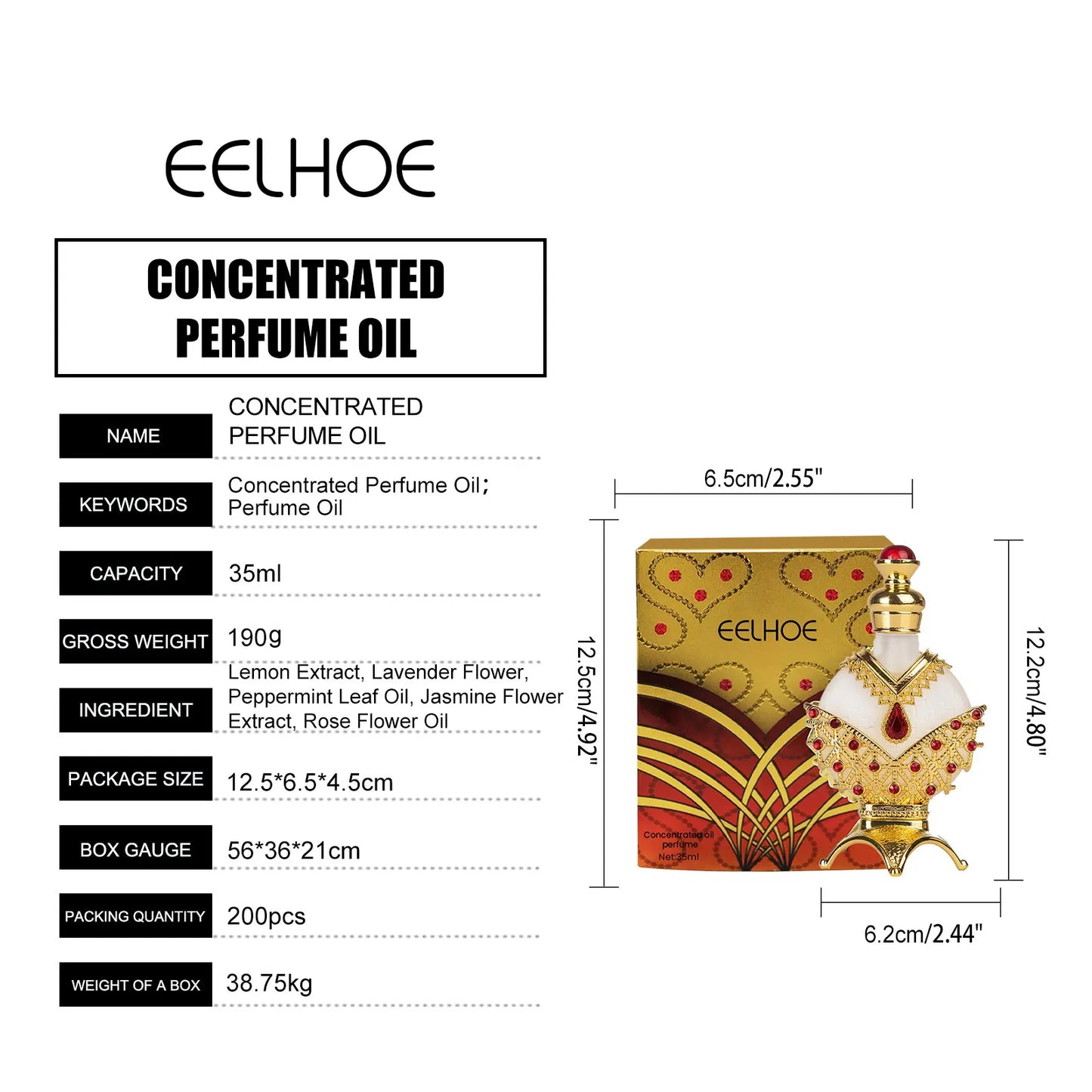 Eelhoe Floral Perfume Oil Long Lasting Fragrance for Women