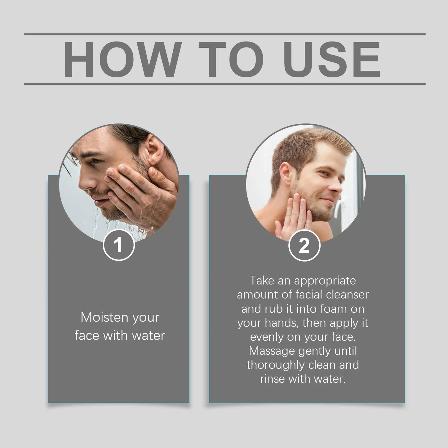 Men Facial Cleanser Rich Foam Moisturizing Gentle Oil Control