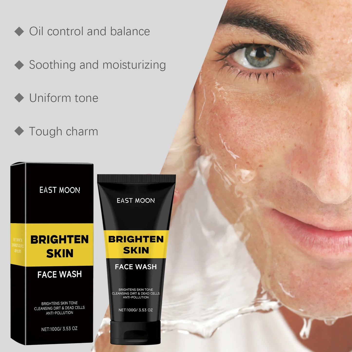 Men Facial Cleanser Rich Foam Moisturizing Gentle Oil Control