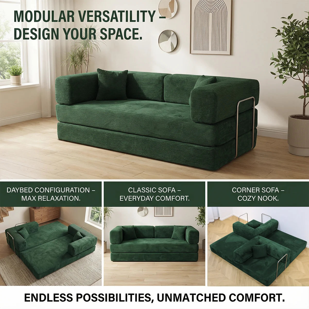 Yqzyphyna Boneless Futon Sofa Bed Convertible Couch Sleeper