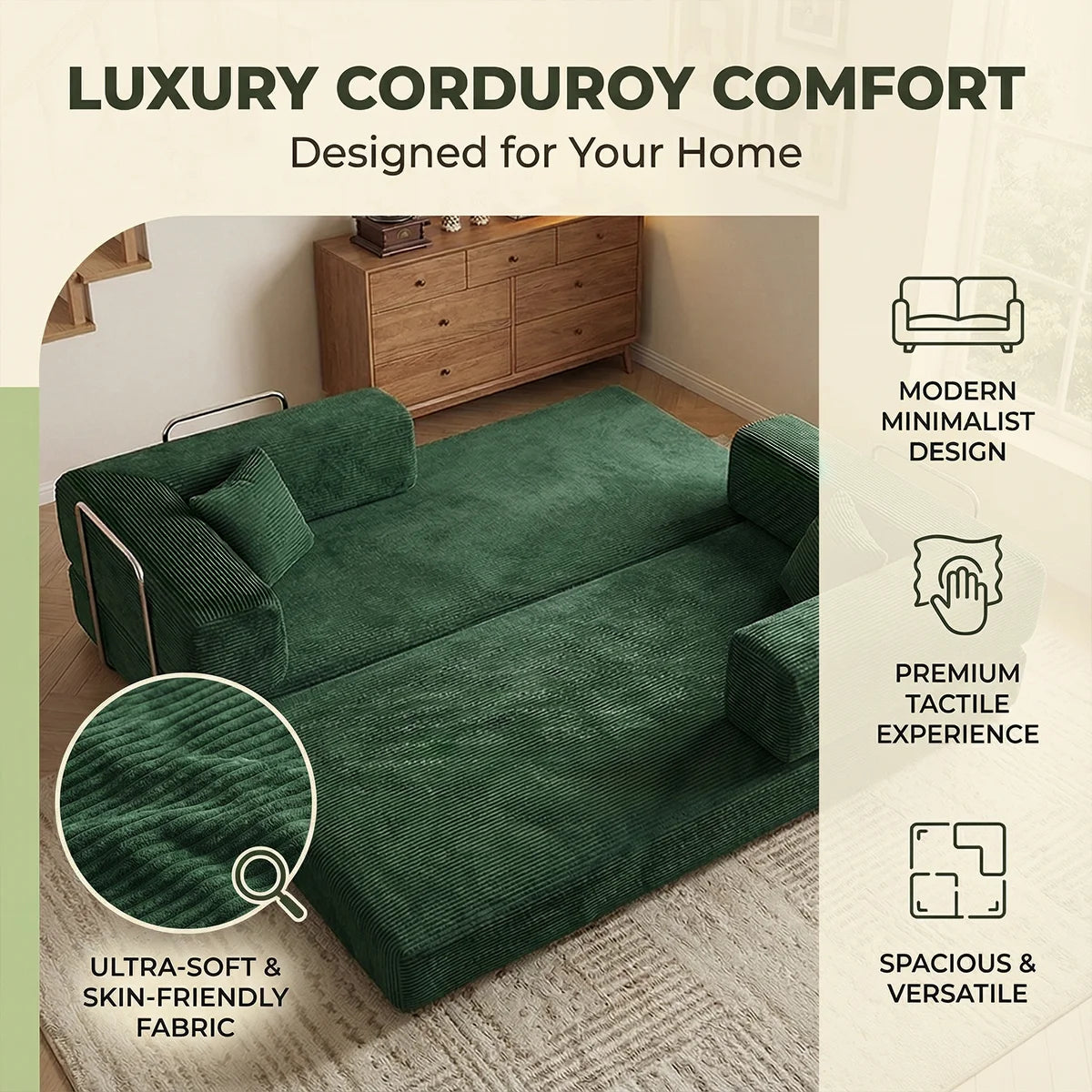 Yqzyphyna Boneless Futon Sofa Bed Convertible Couch Sleeper