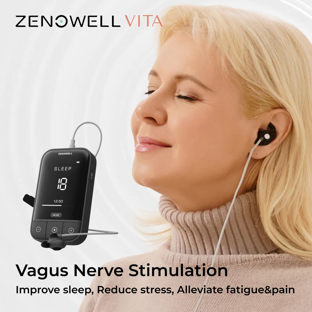 Zenowell Vagus Nerve Stimulation for Deep Sleep Anxiety Relief