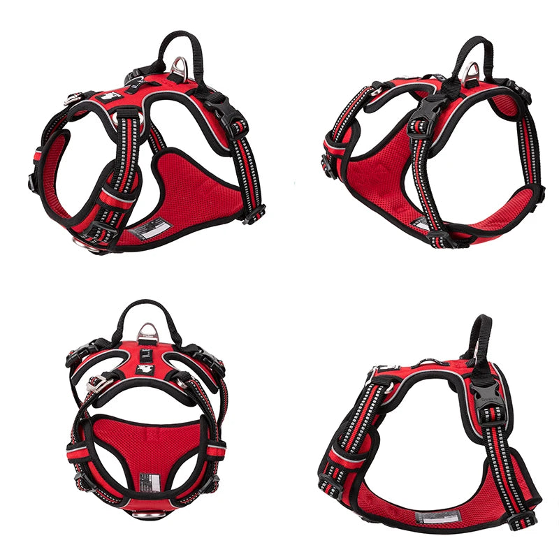 TRUELOVE Reflective Nylon Dog Harness No Pull Adjustable for Outdoor