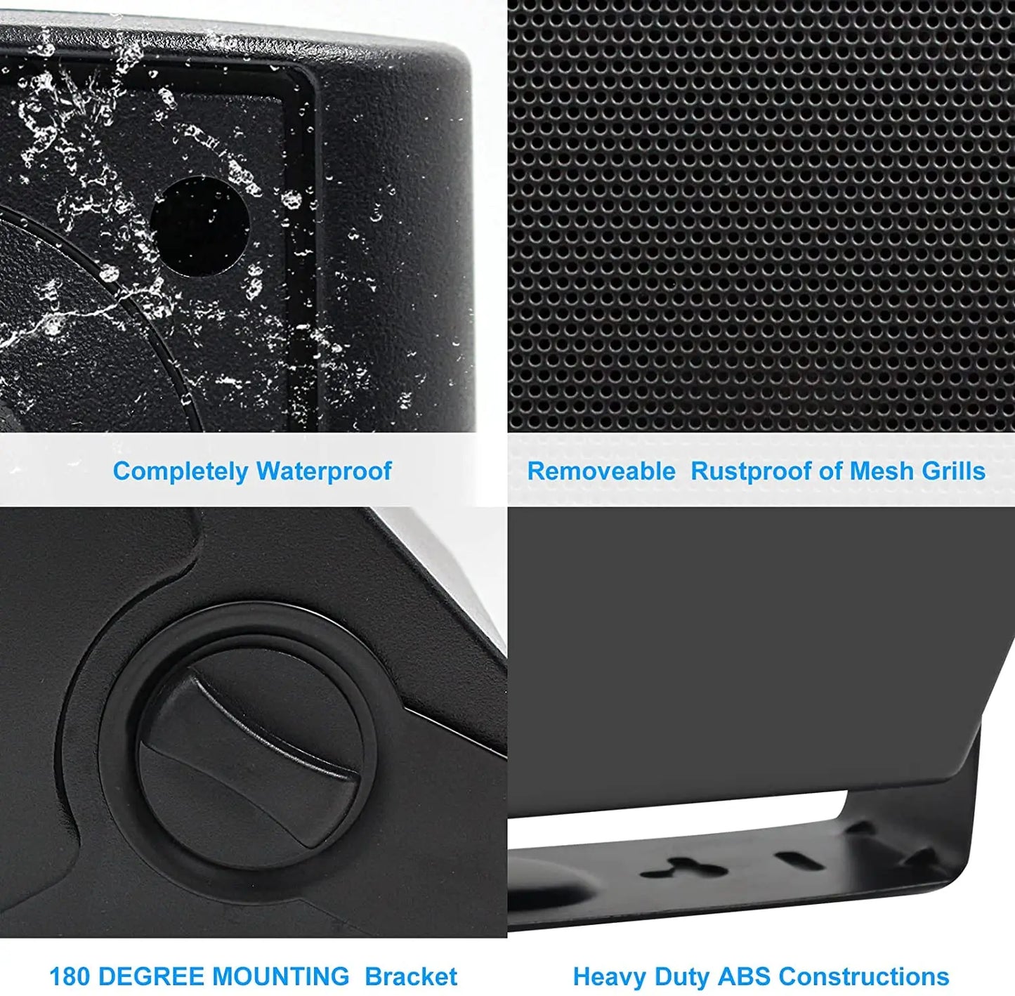 Herdio 5.25 Inch 300W Indoor Outdoor Dual Speakers Wall Mount System