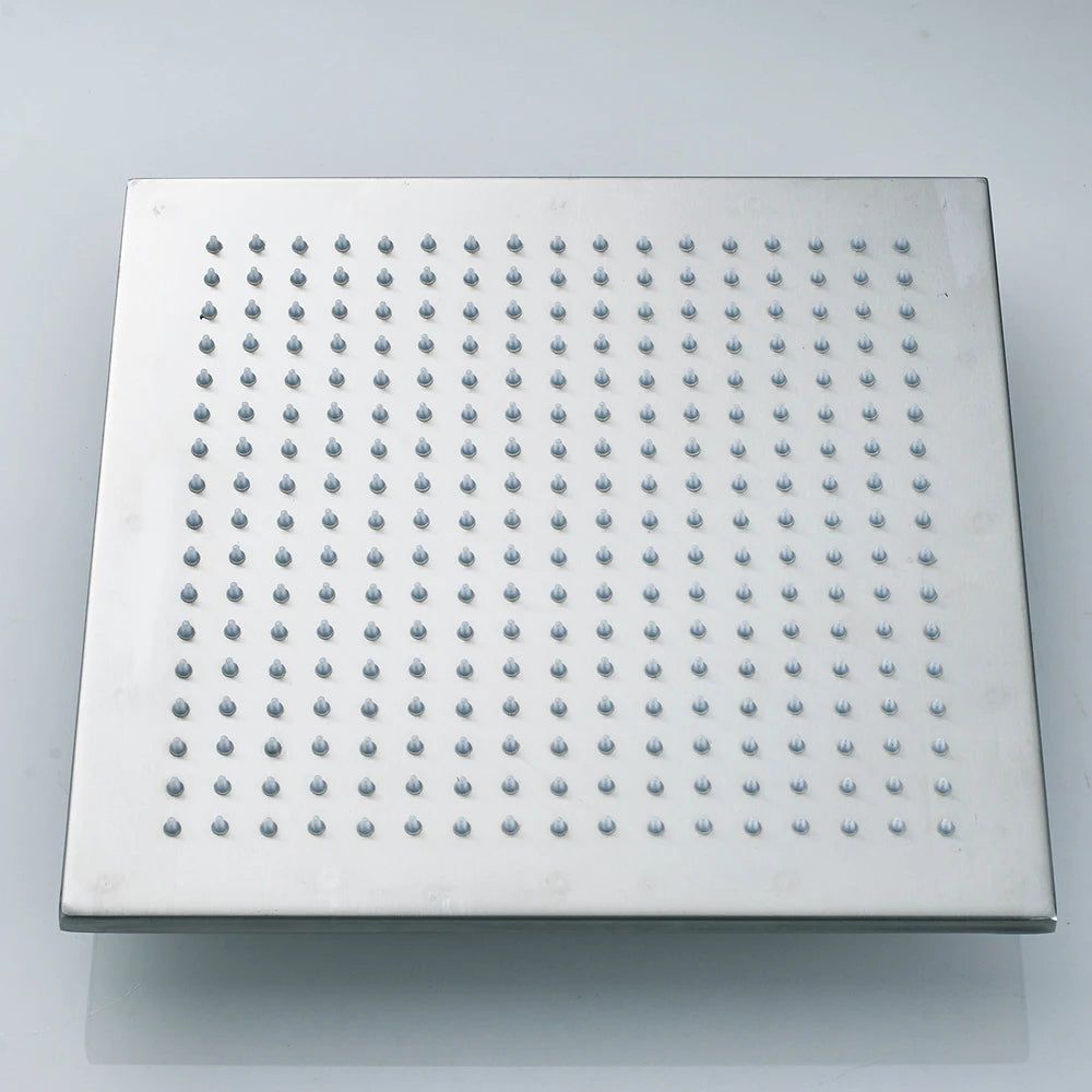 Shinesia LED Rainfall Shower Head Stainless Steel Square Changing Lights