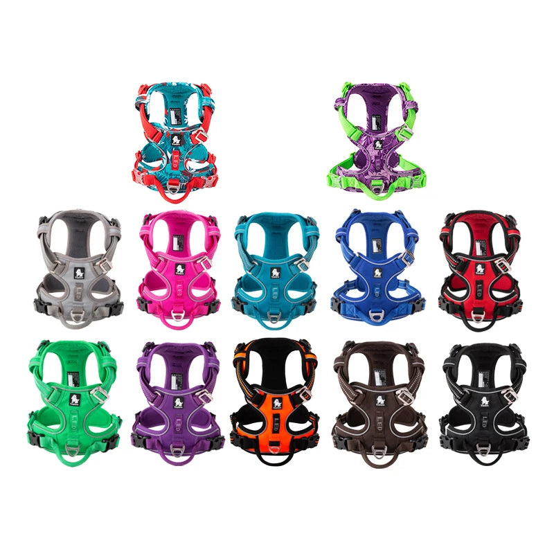TRUELOVE Reflective Nylon Dog Harness No Pull Adjustable for Outdoor
