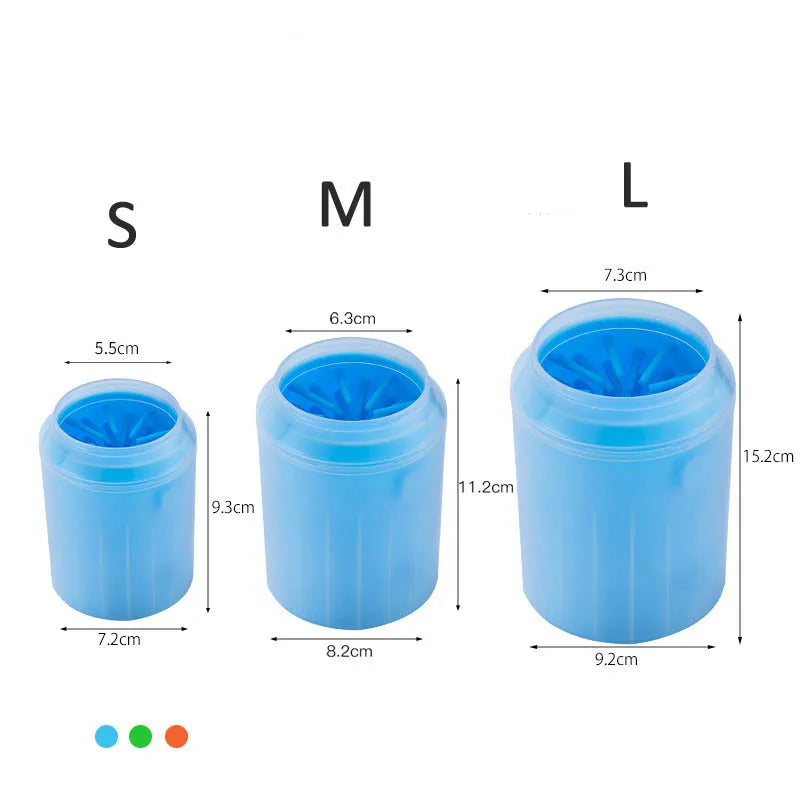 Portable Paw Wash Cup With Soft Silicone Brush For Pets