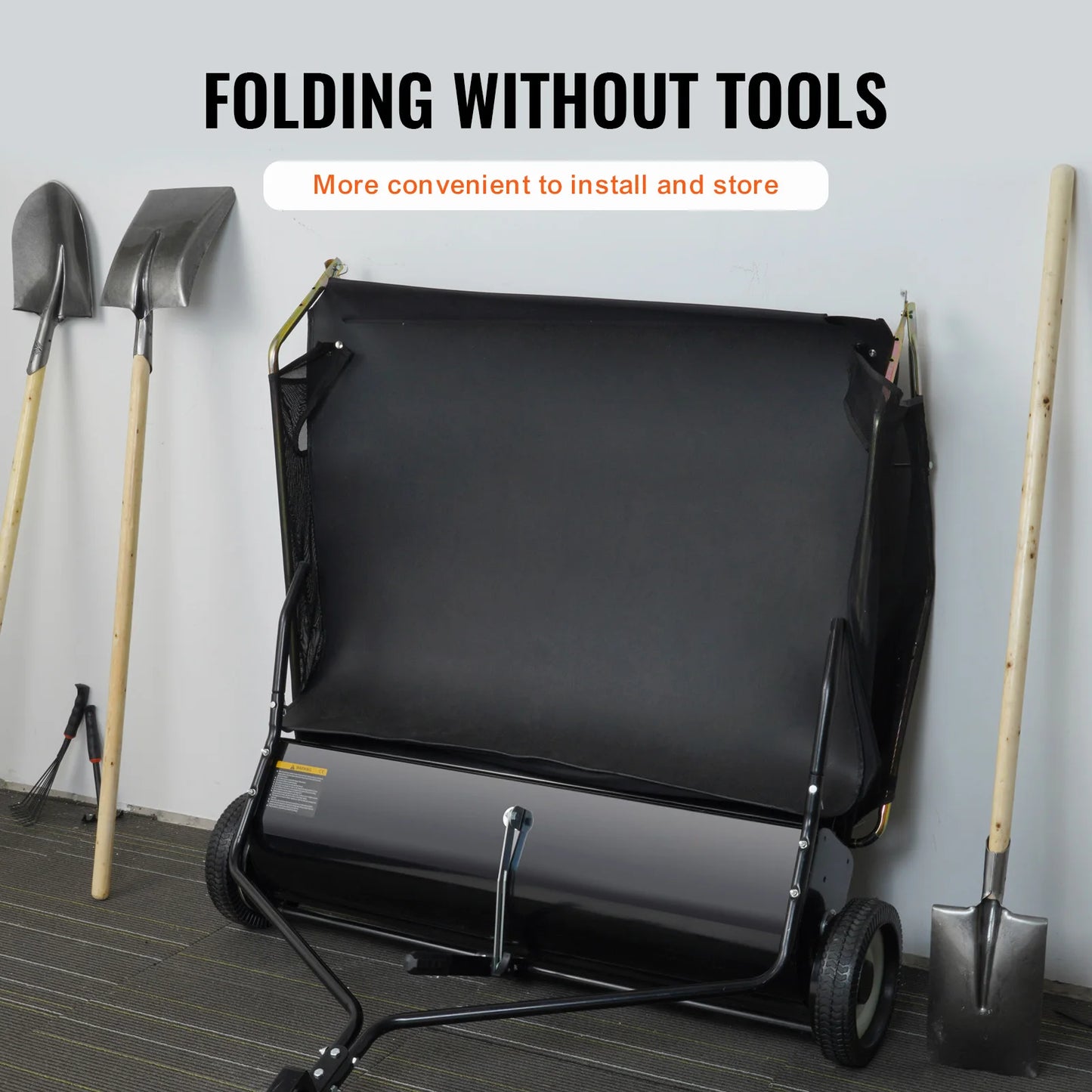 SucceBuy Tow Behind Lawn Sweeper Capacity Heavy Duty Leaf Collector