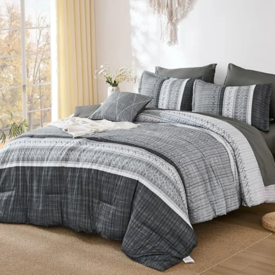 Boho King Comforter Bedding Set Duvet Cover and Pillowcases