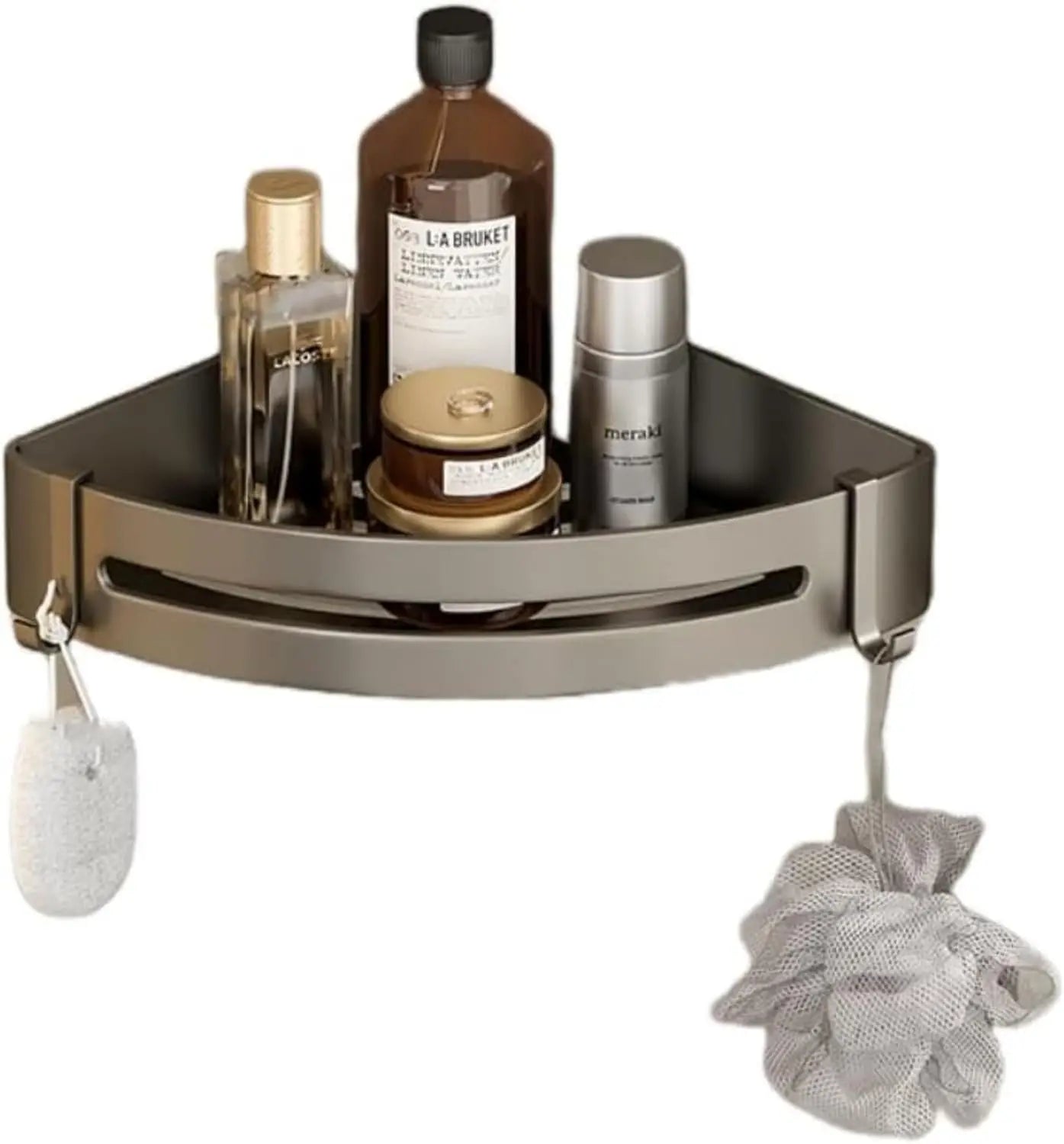 Triangle Adhesive Shower Caddy Set for Corner Wall Mount