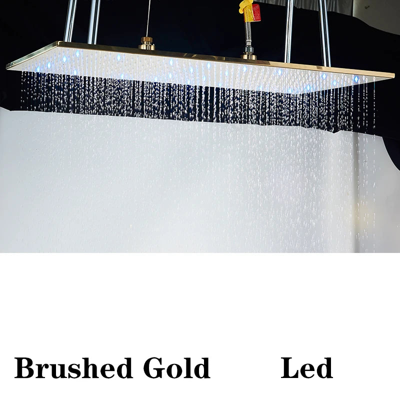 Wanmivezlo LED Brass Shower Head Wall Mounted Rainfall Light