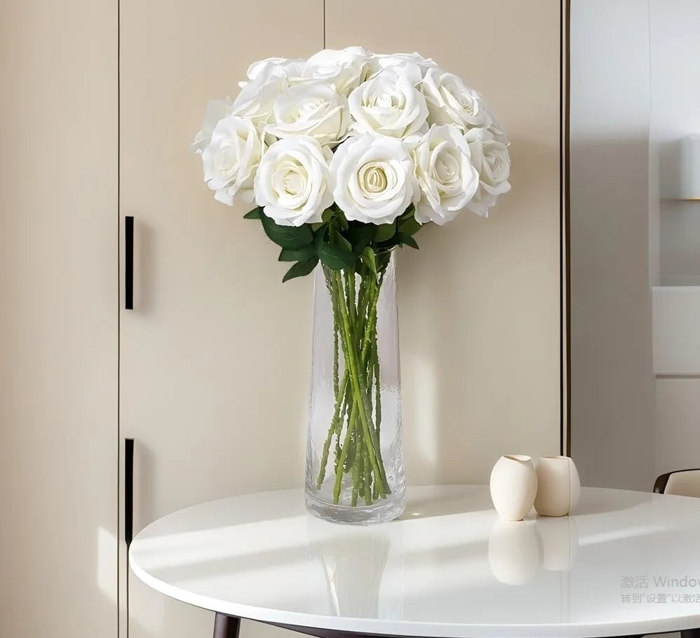 Artificial Rose Flower Branches Realistic Fake Roses For Wedding Decor
