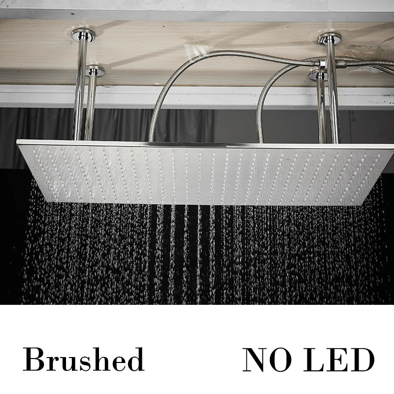 Wanmivezlo LED Brass Shower Head Wall Mounted Rainfall Light