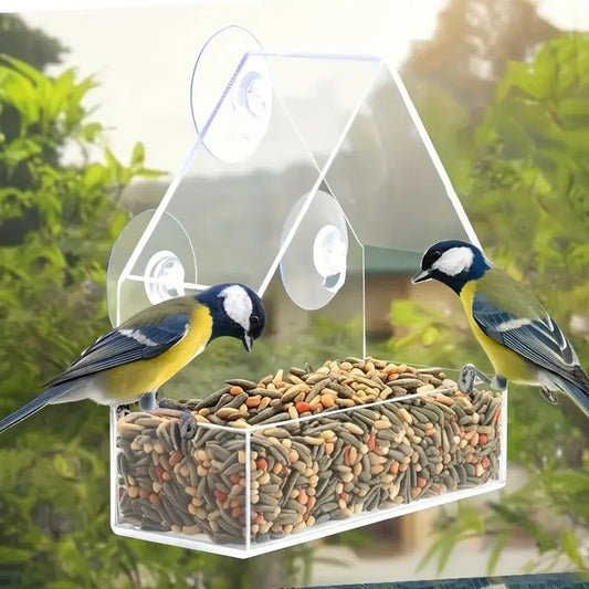 Transparent Window Bird Feeder With Suction Cups For Wild Birds