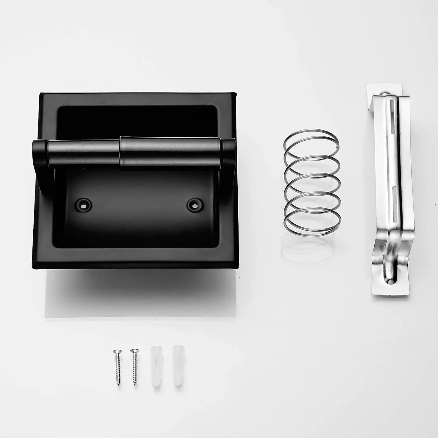 Stainless Steel Recessed Toilet Paper Holder Square Wall Mount