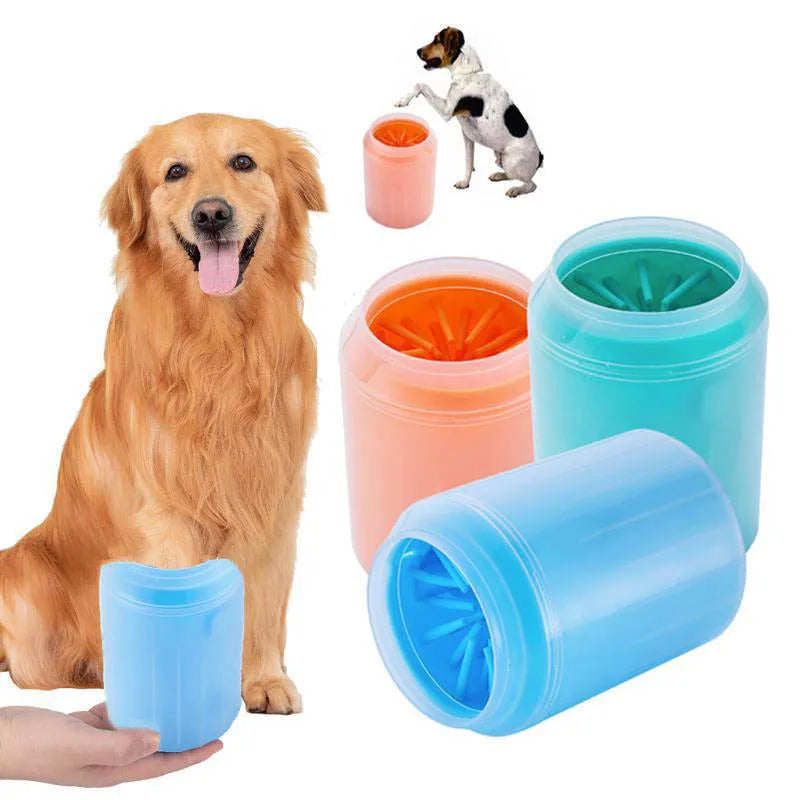 Portable Paw Wash Cup With Soft Silicone Brush For Pets