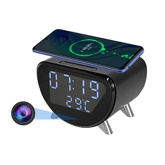 Ouvis 4K WiFi Clock Camera With Wireless Charging Remote Viewing