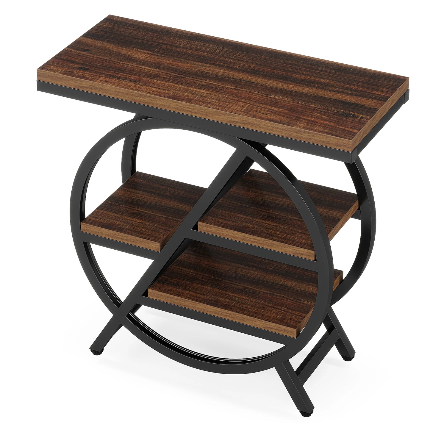 Tribesigns 3-Tier End Table With Storage And Geometric Frame