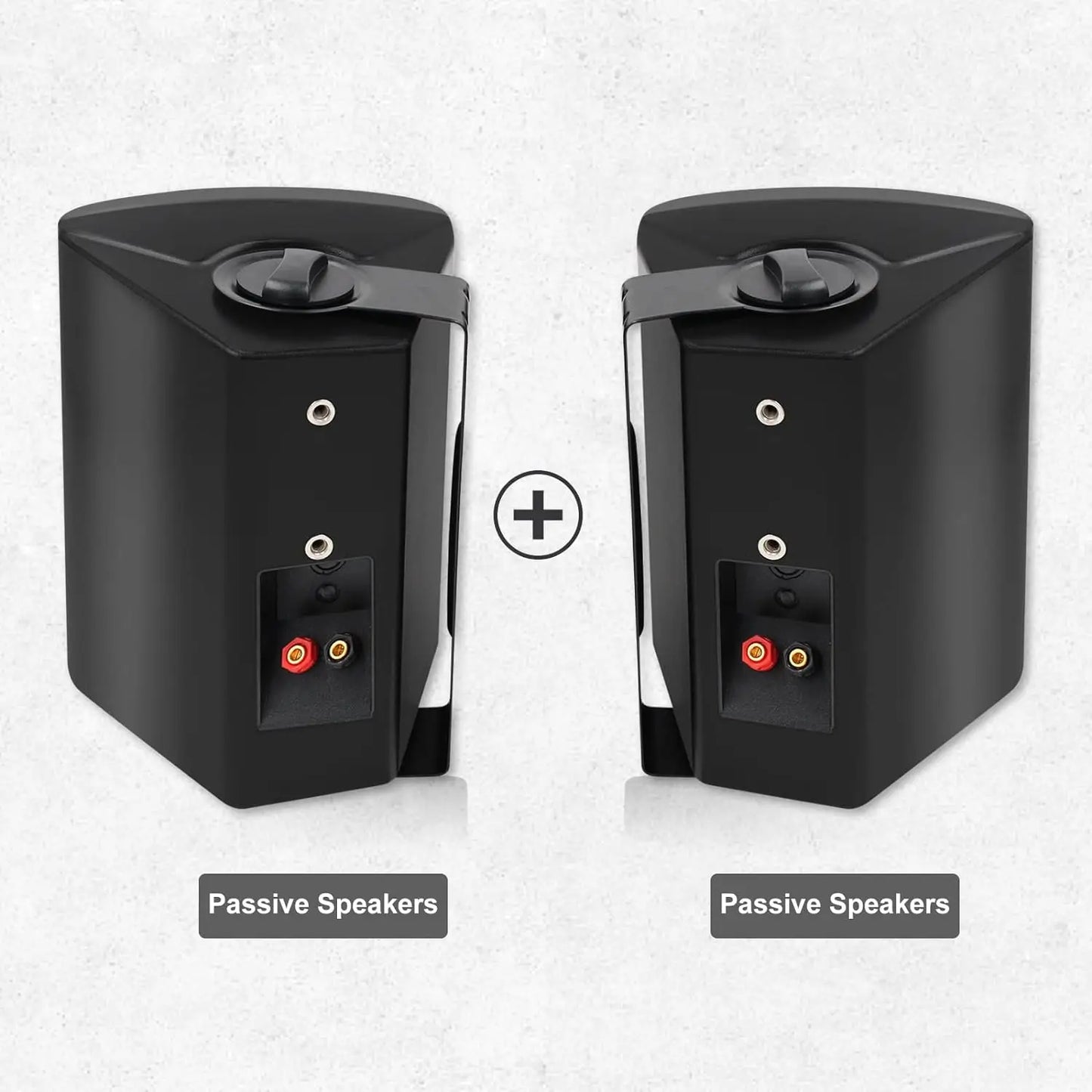 Herdio 5.25 Inch 300W Indoor Outdoor Dual Speakers Wall Mount System