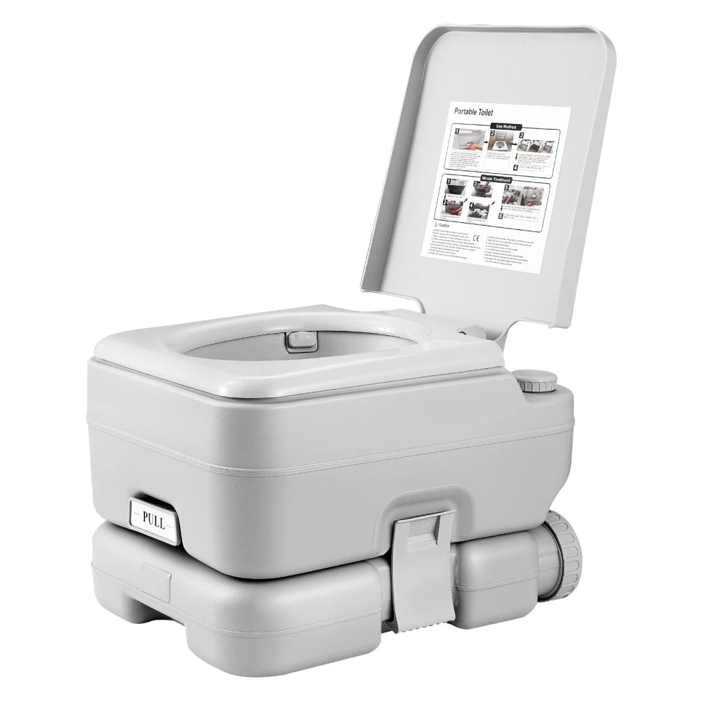 Portable Toilet for Camping with Carry Bag, RV Toilet with 3.2 Gal Waste Tank, Push-Button Pressurized Flush Commode, Leak-proof and Odourless Travel Toilet for Adults Kids Camping Car