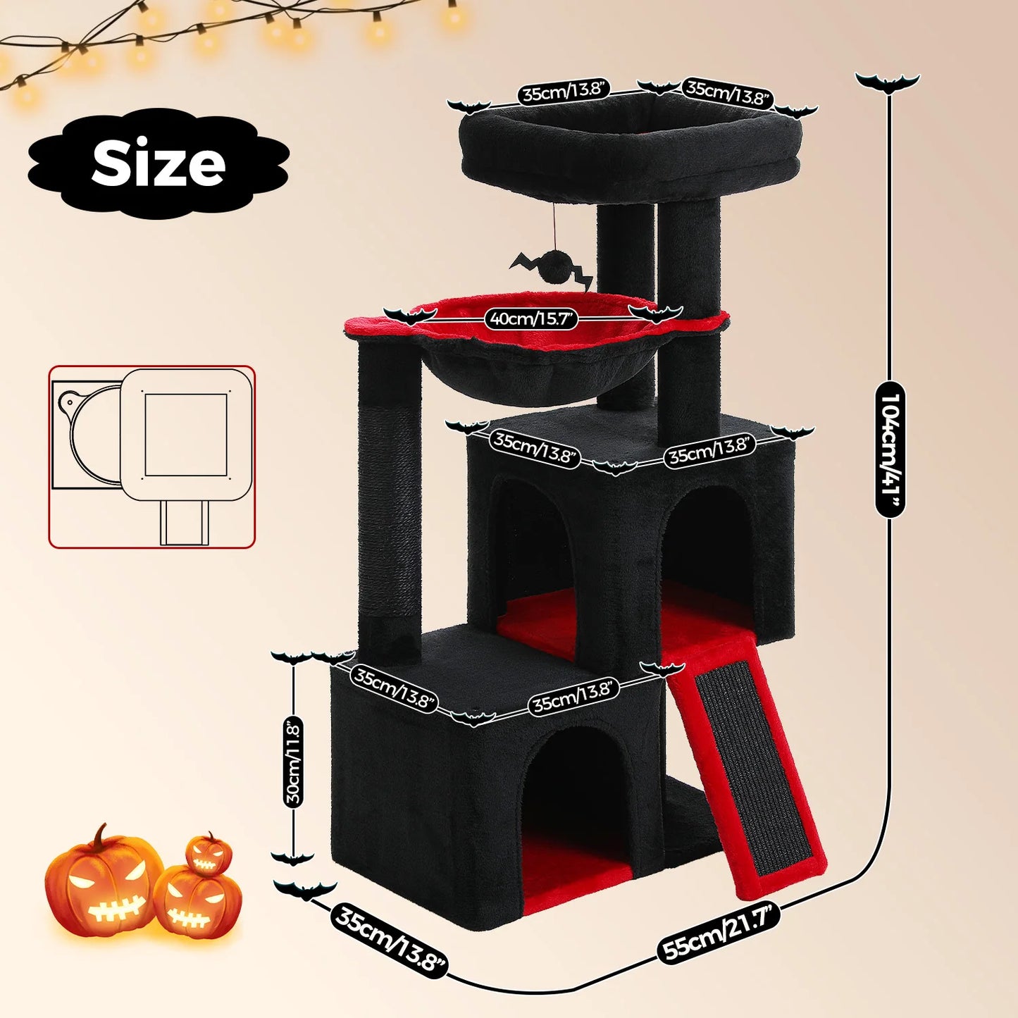 PAWZ Road Large Cat Tree Indoor Multi-Level Tower With Condos