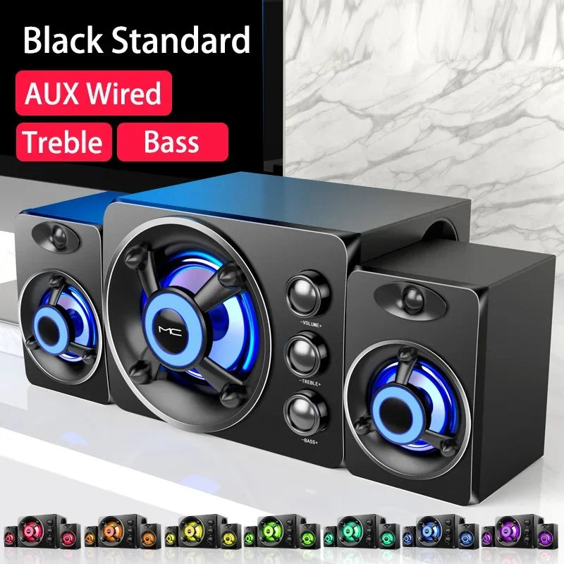 HiFi 3D Bluetooth Stereo Soundbar With LED Lights And USB AUX