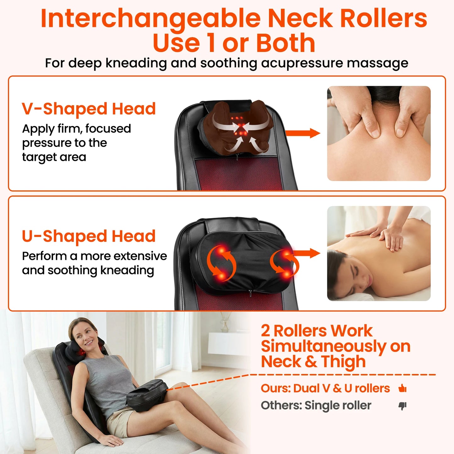 Chair Massager Pad With Remote Control Adjustable Intensity And Heat