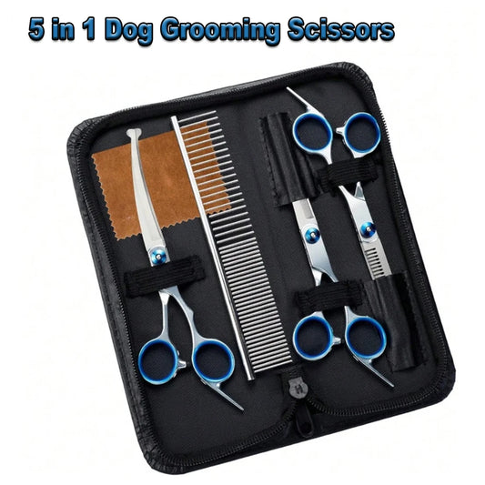 SHUYU Pet Grooming Scissors Kit Stainless Steel Hair Shears