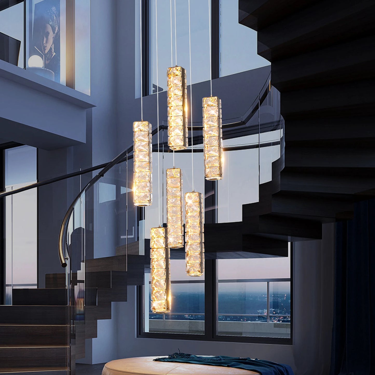 VETRULUS Nordic K9 Crystal Ceiling Lamp Indoor Led Chandelier Living Room Kitchen Lighting Fixtures Bar Modern Luxury Home Decor