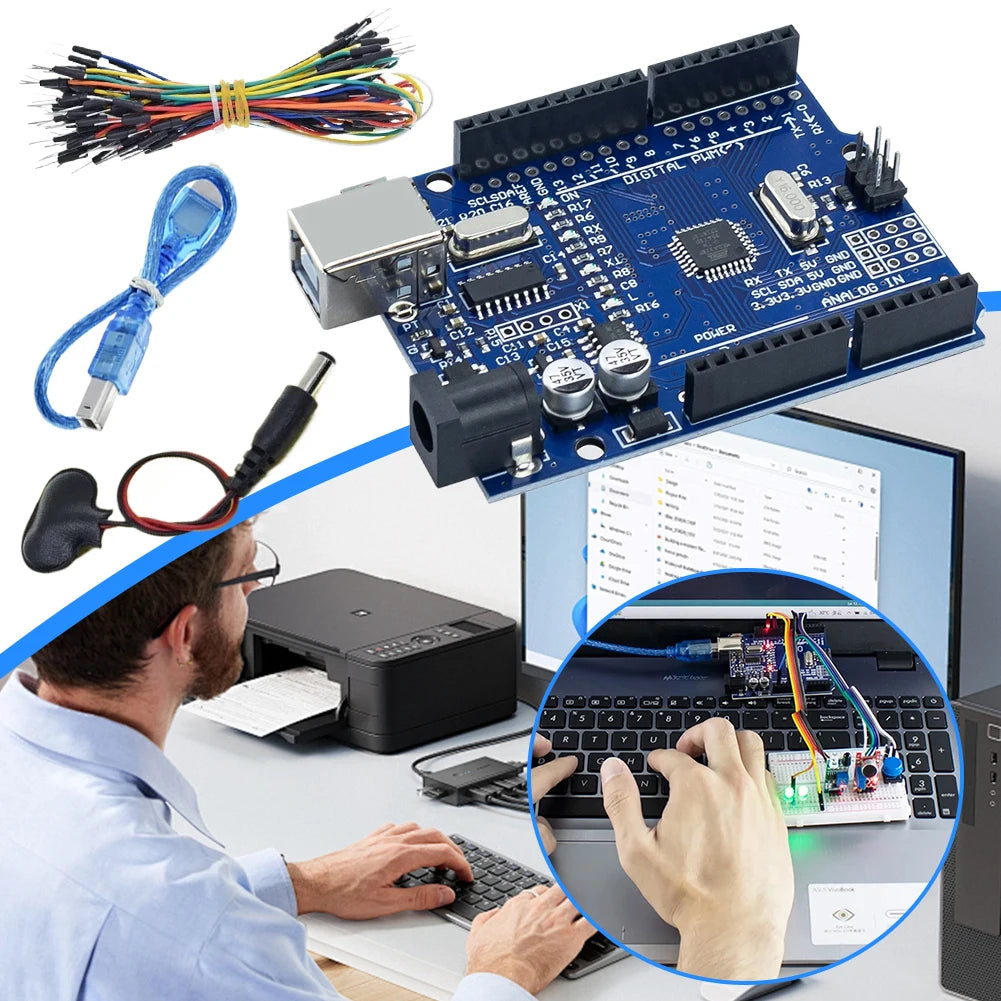 LAIMANEI Educational Arduino UNO R3 Starter Kit With Breadboard And Sensors