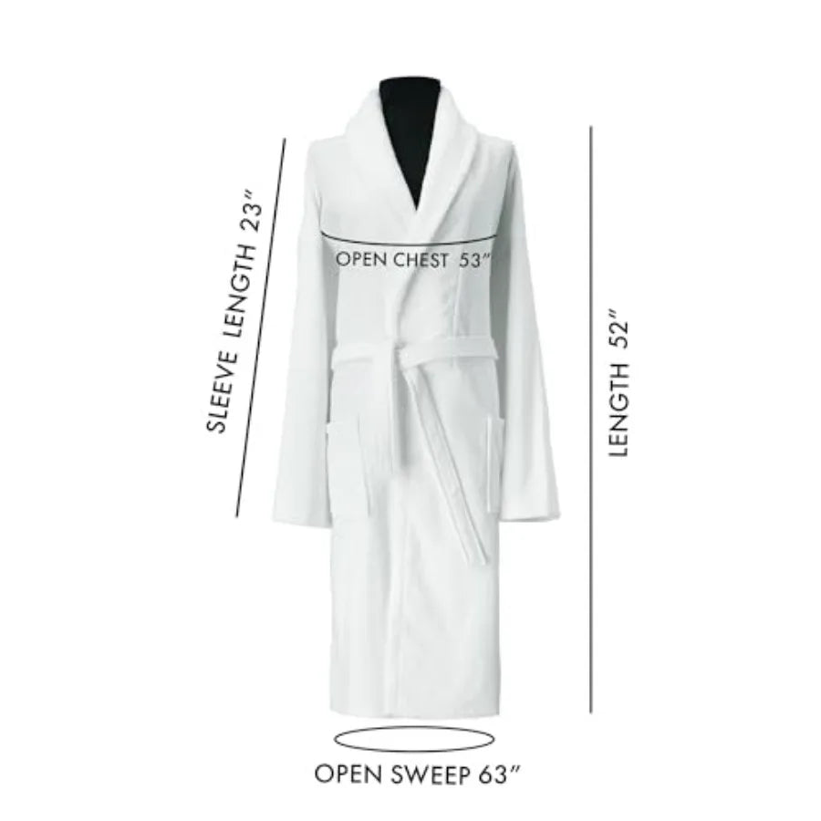 Unisex Luxury Plush Velour Cotton Bathrobe Ultra Soft