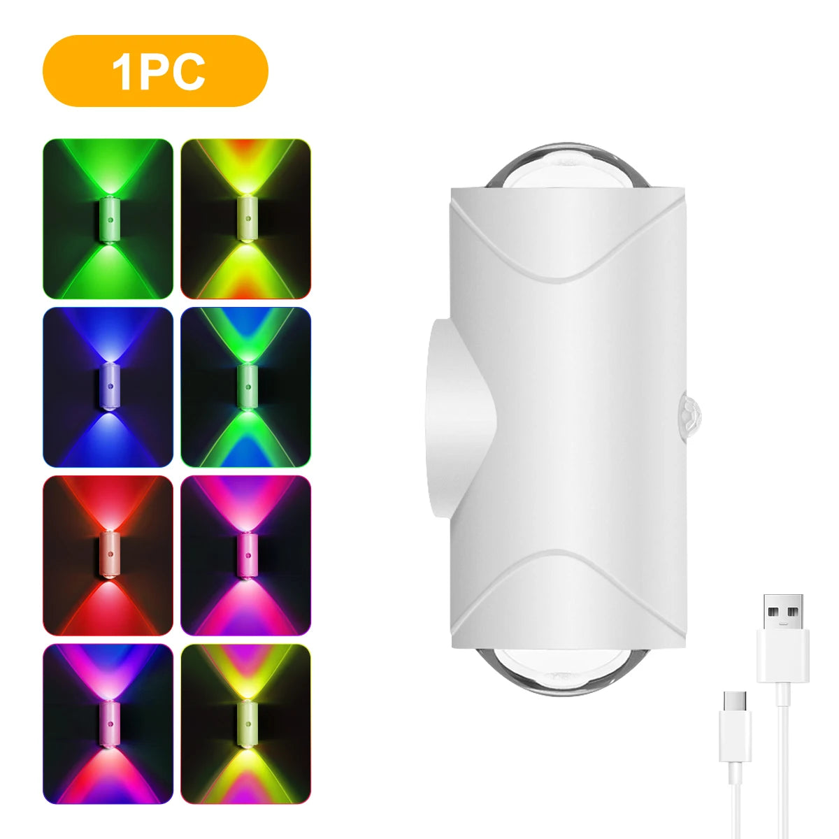 Aiopp LED Motion Sensor Wall Sconce Night Light USB Rechargeable